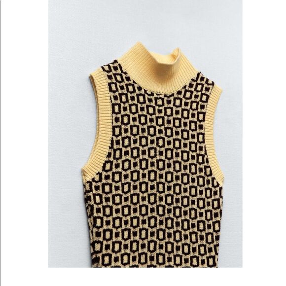 NWT ZARA GEOMETRICAL JACQUARD KNIT DRESS - Picture 15 of 16